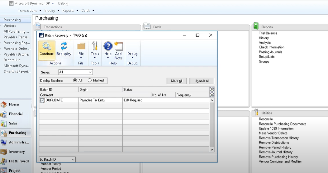 Dynamics GP batch recovery gp step 2