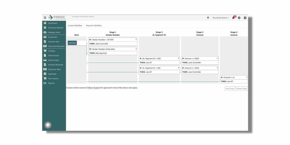 image of of fidesic's automated invoice approval workflow